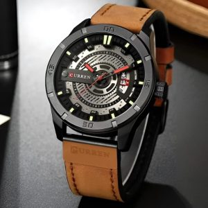curren 8301 watch for men quartaz casual leather wrist watch