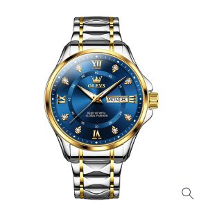 olevs 5610 luxury glass quartz men watch